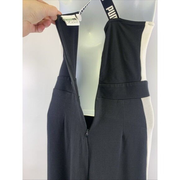 Puma Archive T7 Overall Jumpsuit Wide Leg Black White Tank Scoop Women Small - Picture 10 of 15